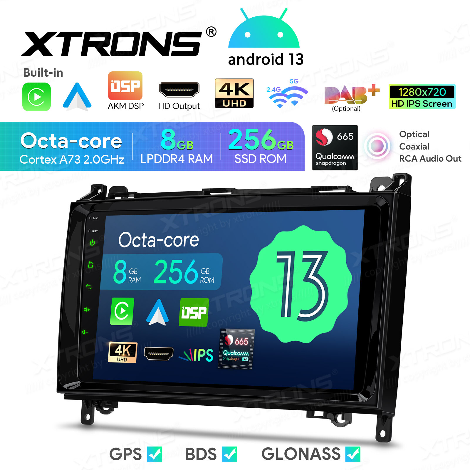 9 inch QLED Android 13 8+256GB Car Stereo Radio GPS Nav 4K For Benz B-W245 W169