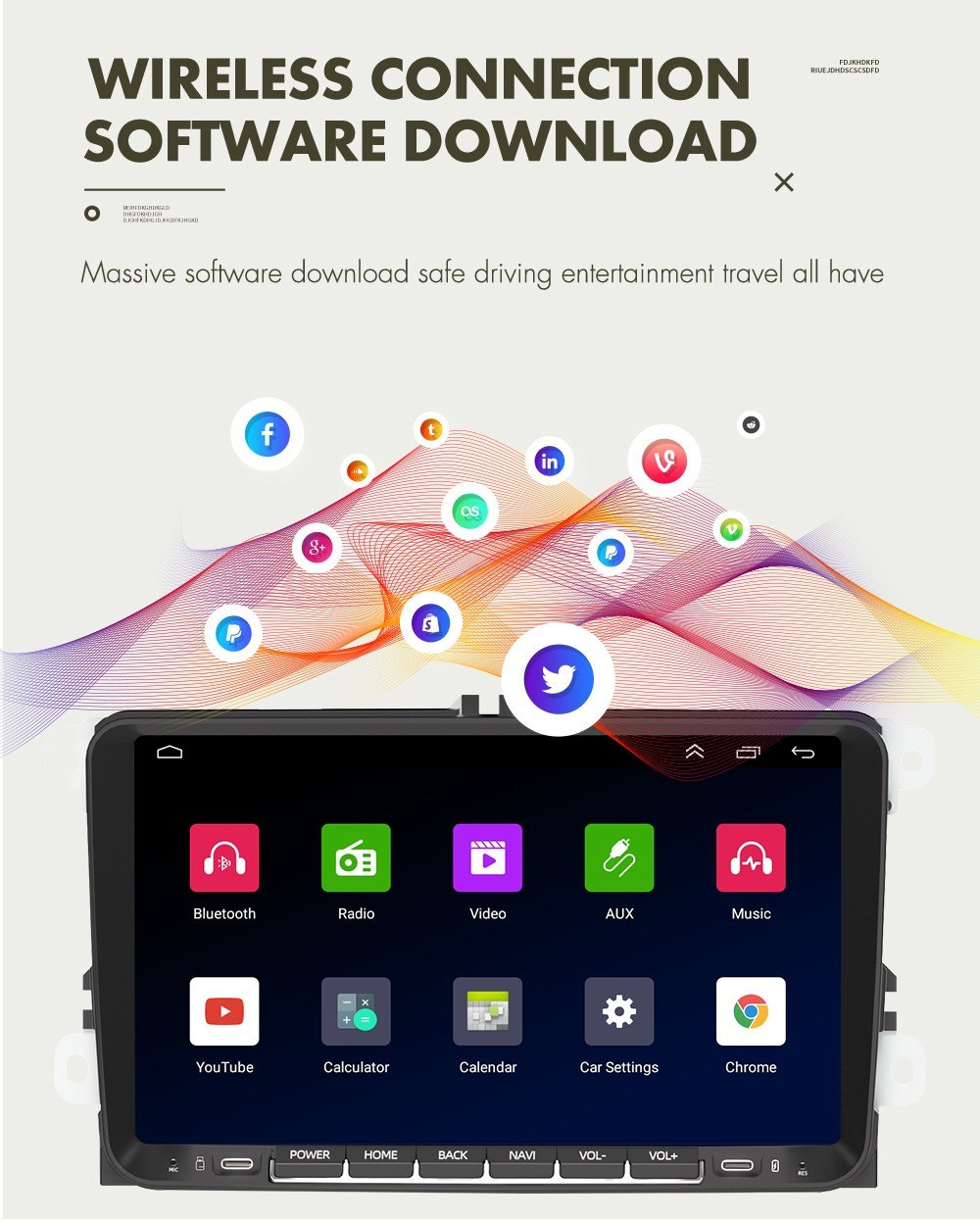 For Volkswagen VW Golf Polo Passa 9inch Car Radio Wireless CarPlay Android Auto