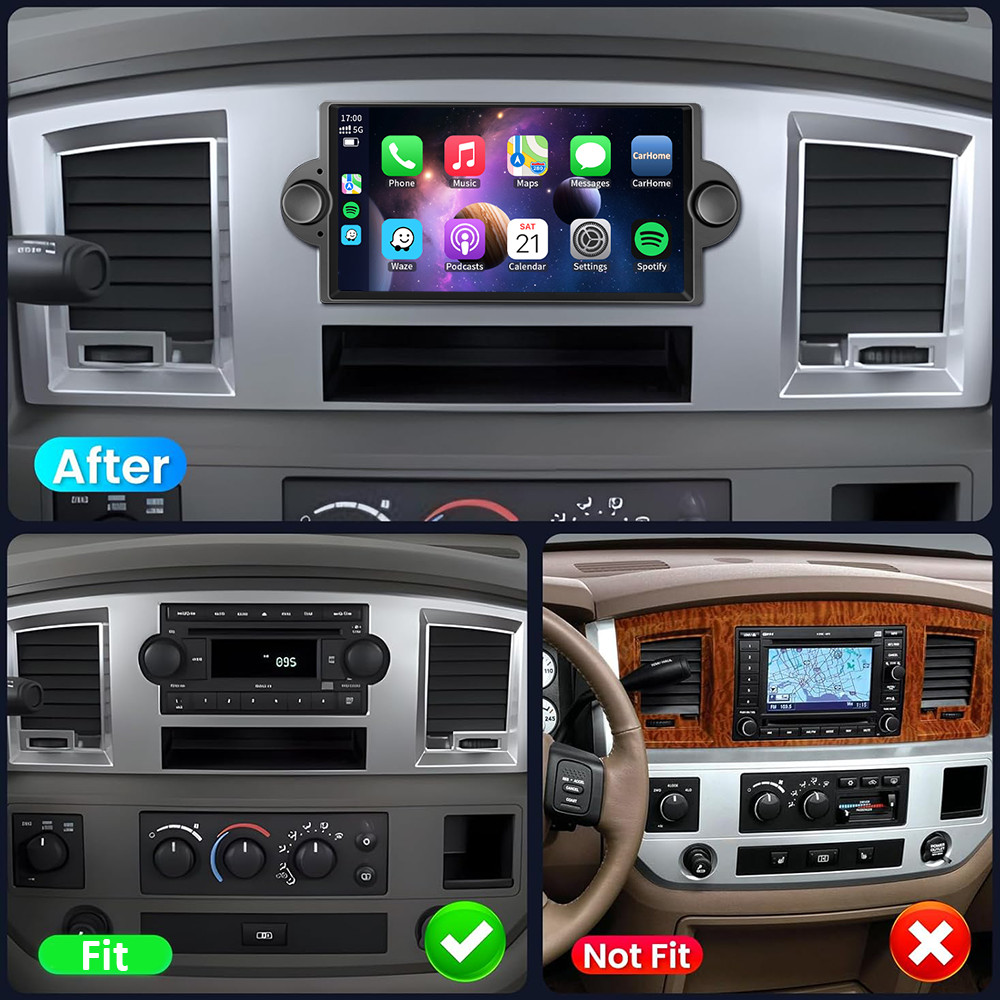 For 2006-2007 Dodge Charger Android 15 Apple CarPlay Car Stereo Radio GPS 4G+64G