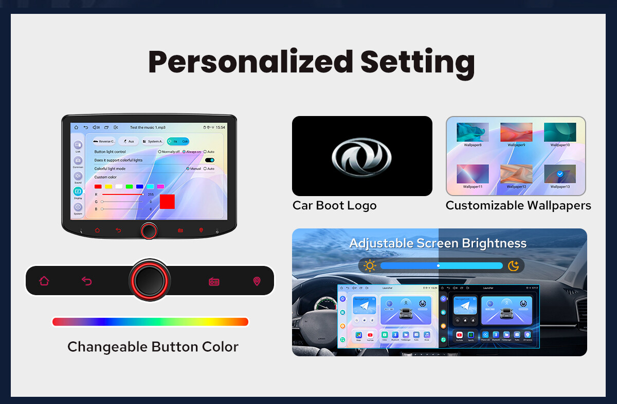 8 inch Single Din Touchscreen Apple Carplay Radio with Volume Knob DSP FM WiFi