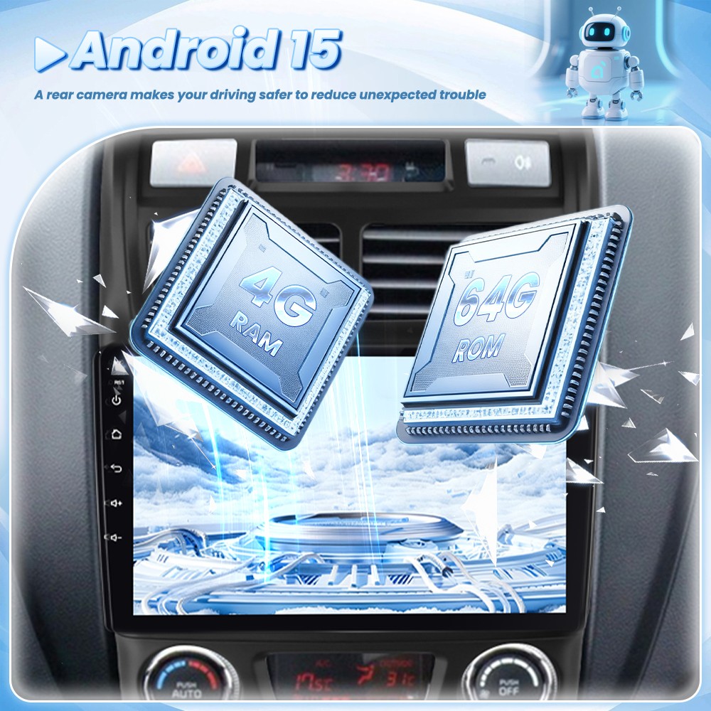 4+64GB For KIA Sportage 2007-2010 Car Stereo Radio GPS Apple Carplay Android 15
