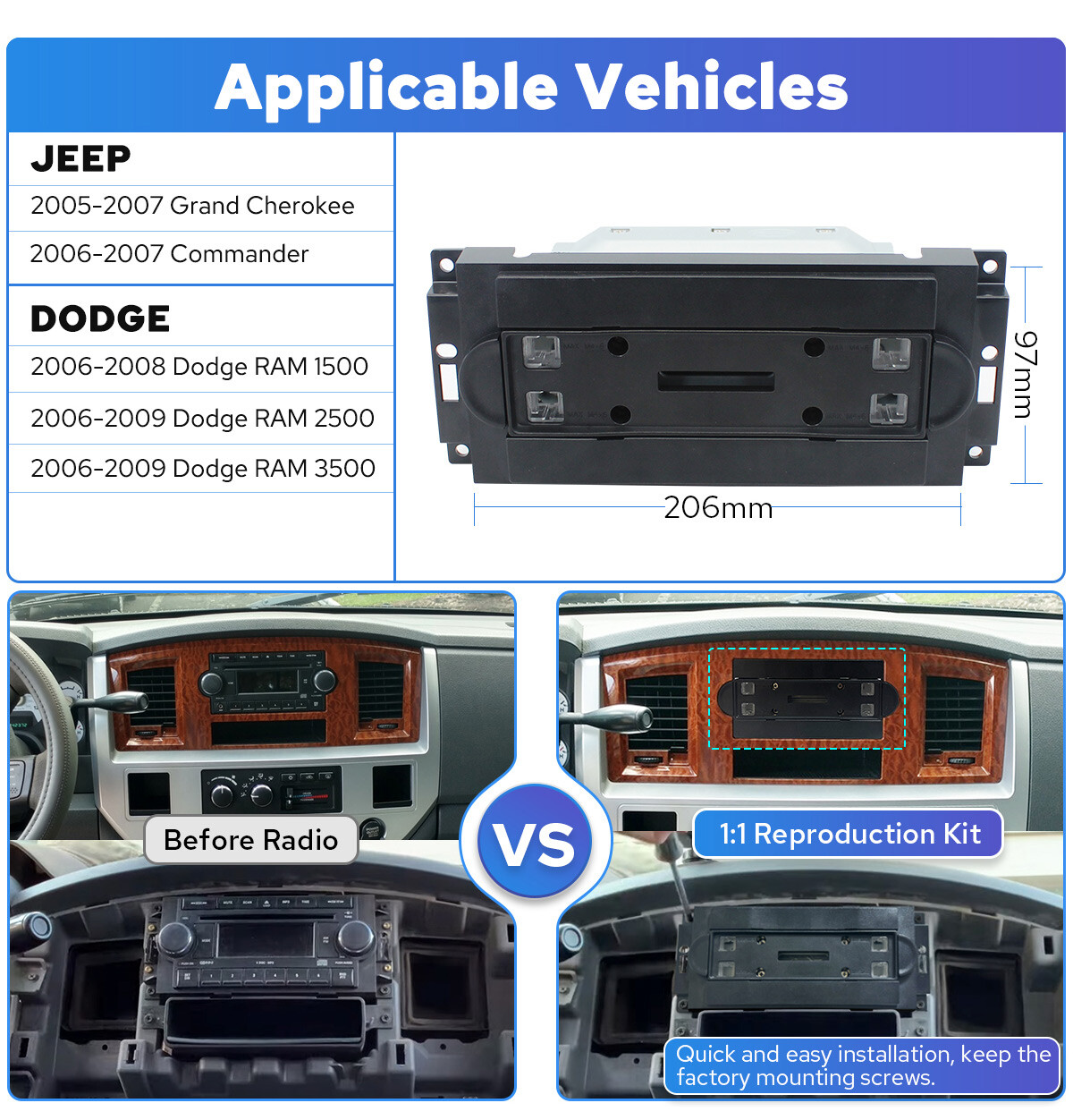 12.3 Inch Capacitive LCD Touchscreen Android 13 GPS Navi for Dodge RAM 1500 2500