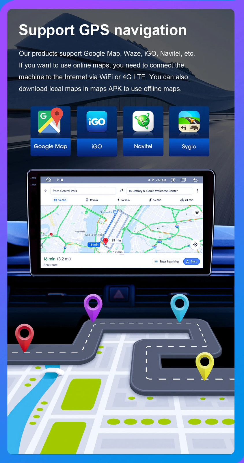 For Ford Figo 2015-2018 Stereo Carplay Car Radio Android GPS Multimedia Screen