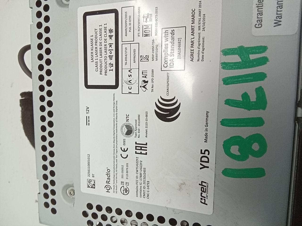 Audio Equipment Radio Display And Receiver Opt I7B Fits 17-18 PASSAT 3893847
