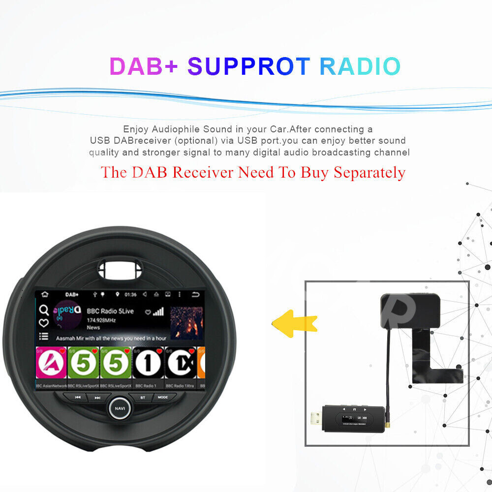 For Carplay/Android Auto Stereo Radio GPS WIFI BT Fit For Mini Cooper 2014-2021
