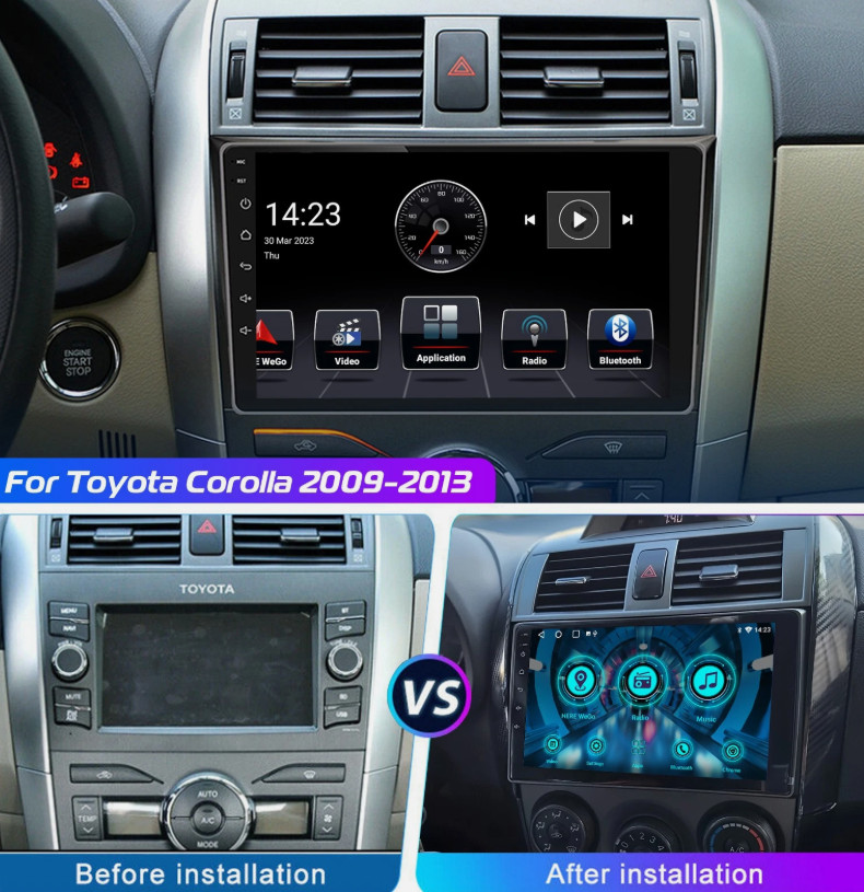 9” FOR TOYOTA COROLLA 2009-2013 Apple Car Radio Android 15 GPS Navi Stereo 32G