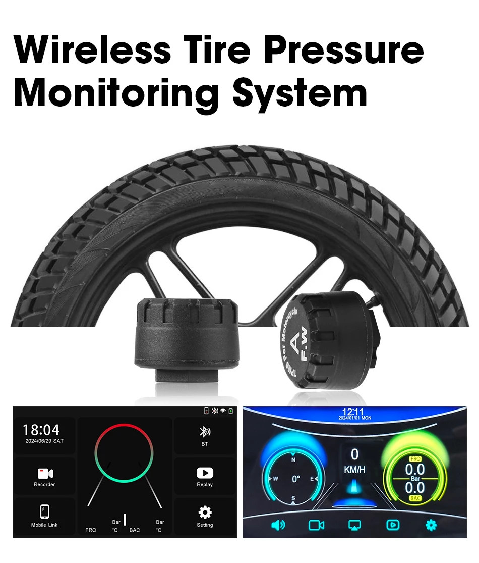 5.5 inch Carplay For Motorcycle 2K HD DVR GPS Navigation Wireless Android Auto