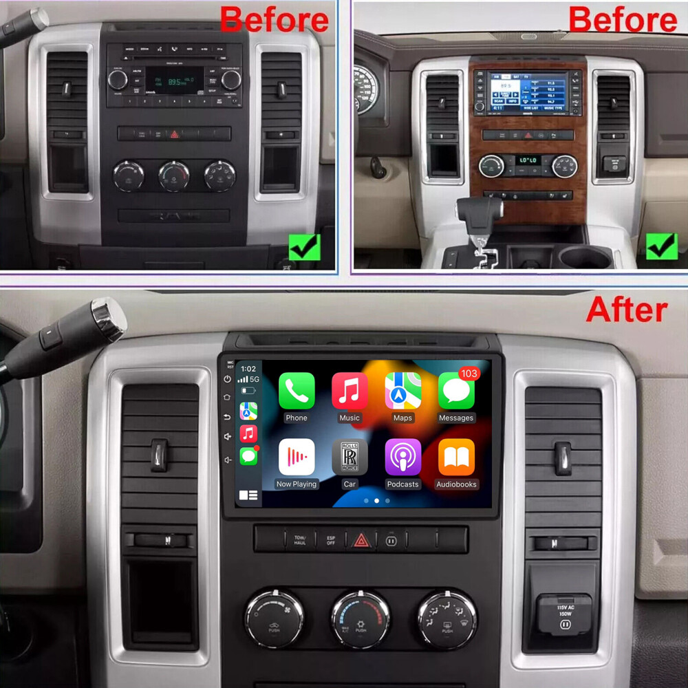 10.1″ Carplay For Dodge RAM 1500 2500 2009-2012 Android 15 Car Radio GPS Stereo