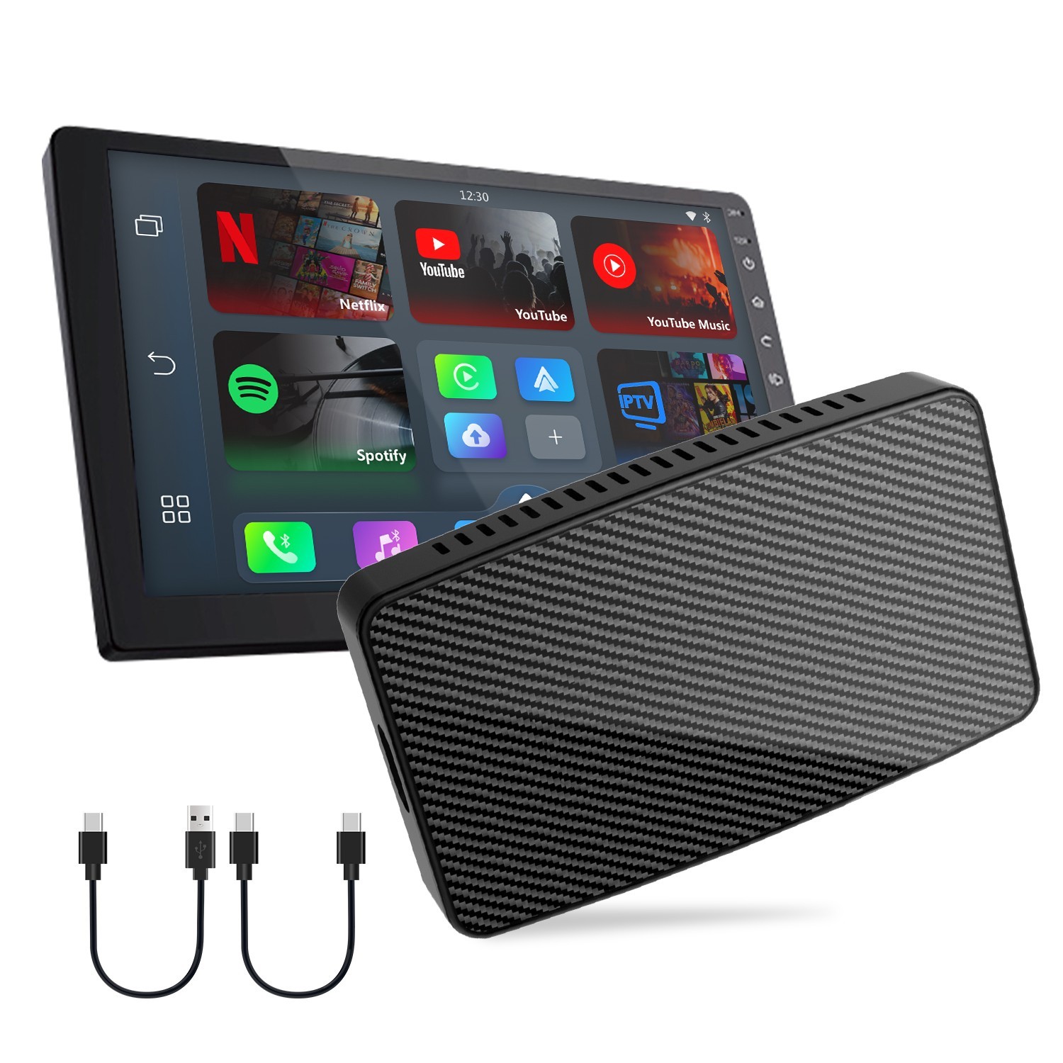 Wireless CarPlay AI Box Android Auto Adapter WIFI Converter with Netflix YouTube