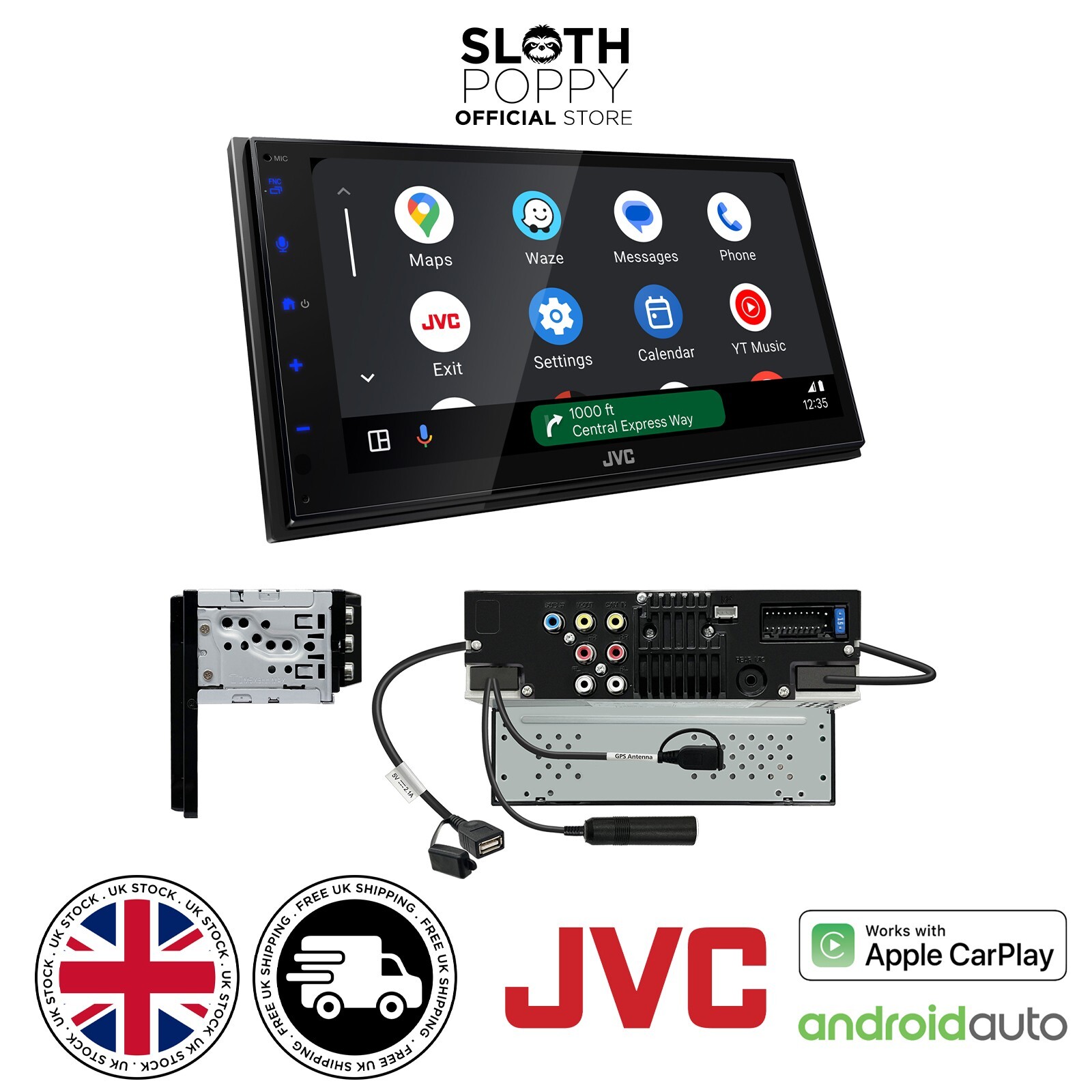 JVC KW-M593BT SS3 Car Stereo Apple CarPlay, Android Auto Bluetooth USB Mirroring