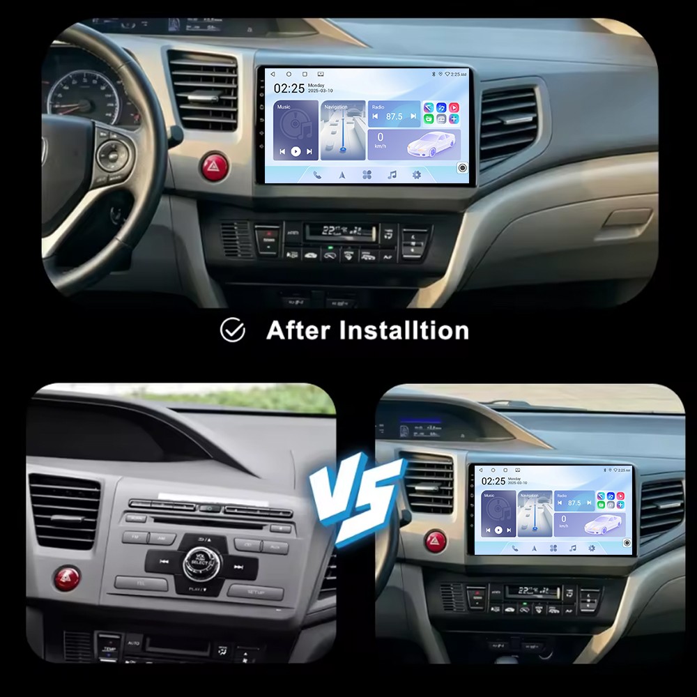 For Honda Civic 2012-2015 Android Auto Carplay GPS Navi Car Stereo Radio Video