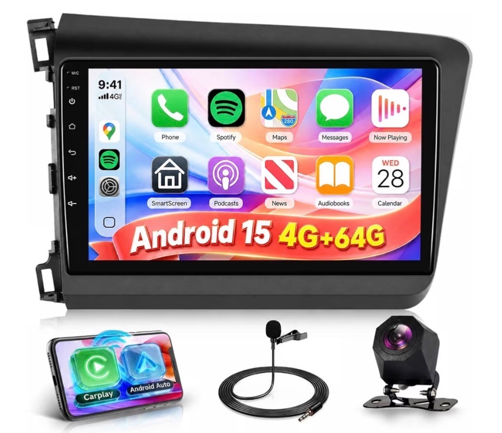 9”inch Car Stereo Radio for Honda Civic2012-2015 Android 15 4+64GB GPS BackupCam