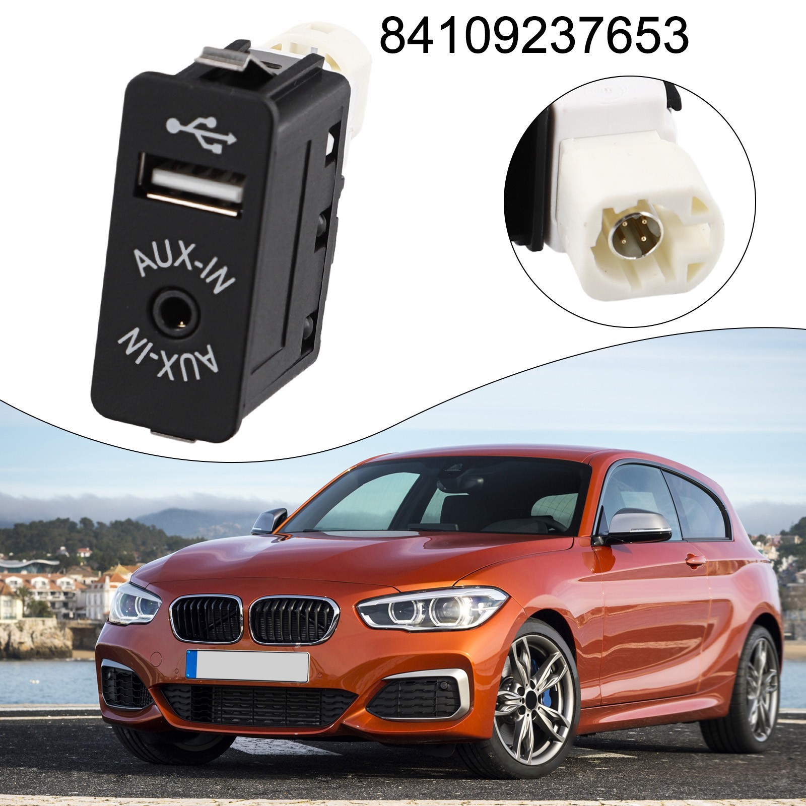 Car USB AUX Input AUX Socket Car USB AUX Input Socket Direct Installation