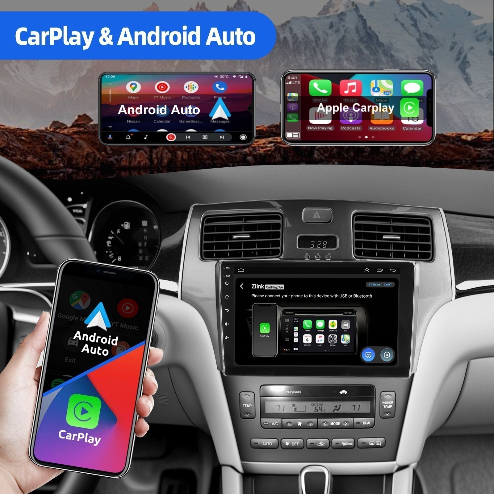 GPS Car Radio Stereo Carplay For 2002-2006 Lexus ES 4+64G 9in Navi