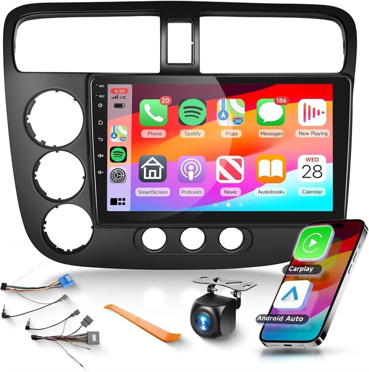 9in Android Auto/Carplay Radio/Stereo for 2001-2005 Honda Cific