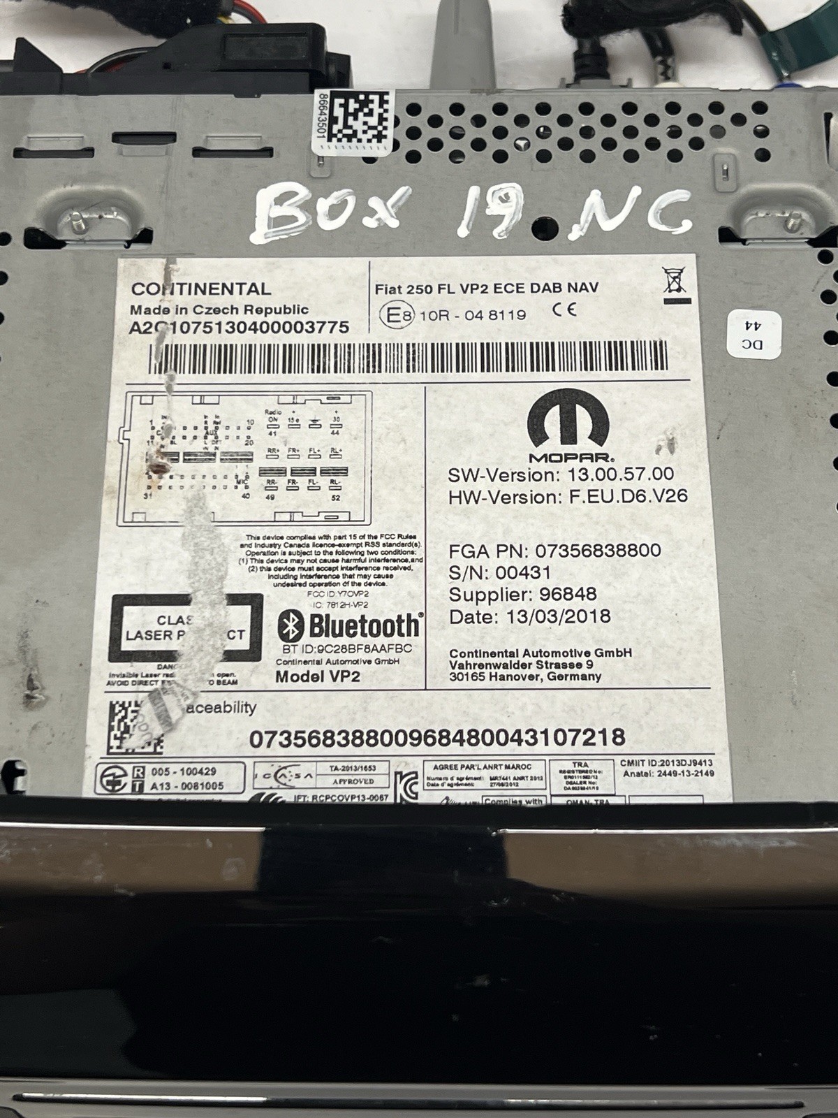 Sat Nav Stereo Cd Radio For Peugeot Boxer Citroen Relay 07356838800 VP2 2019