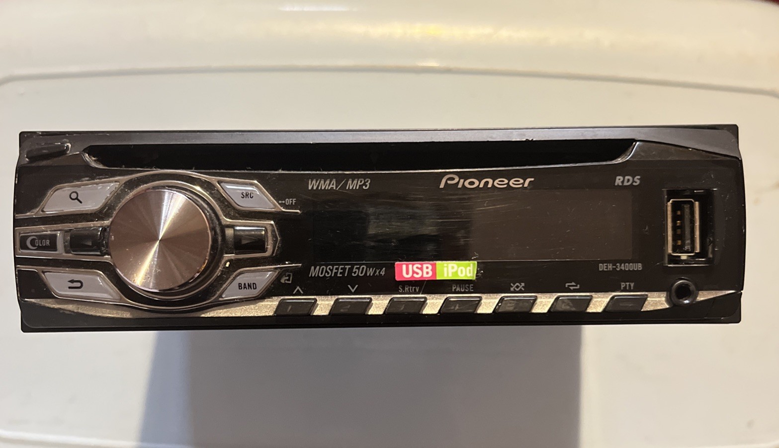 PIONEER DEH-3400UB RDS WMA MP3 WAV USB AUX CD RADIO KEY COLOUR DISPLAY