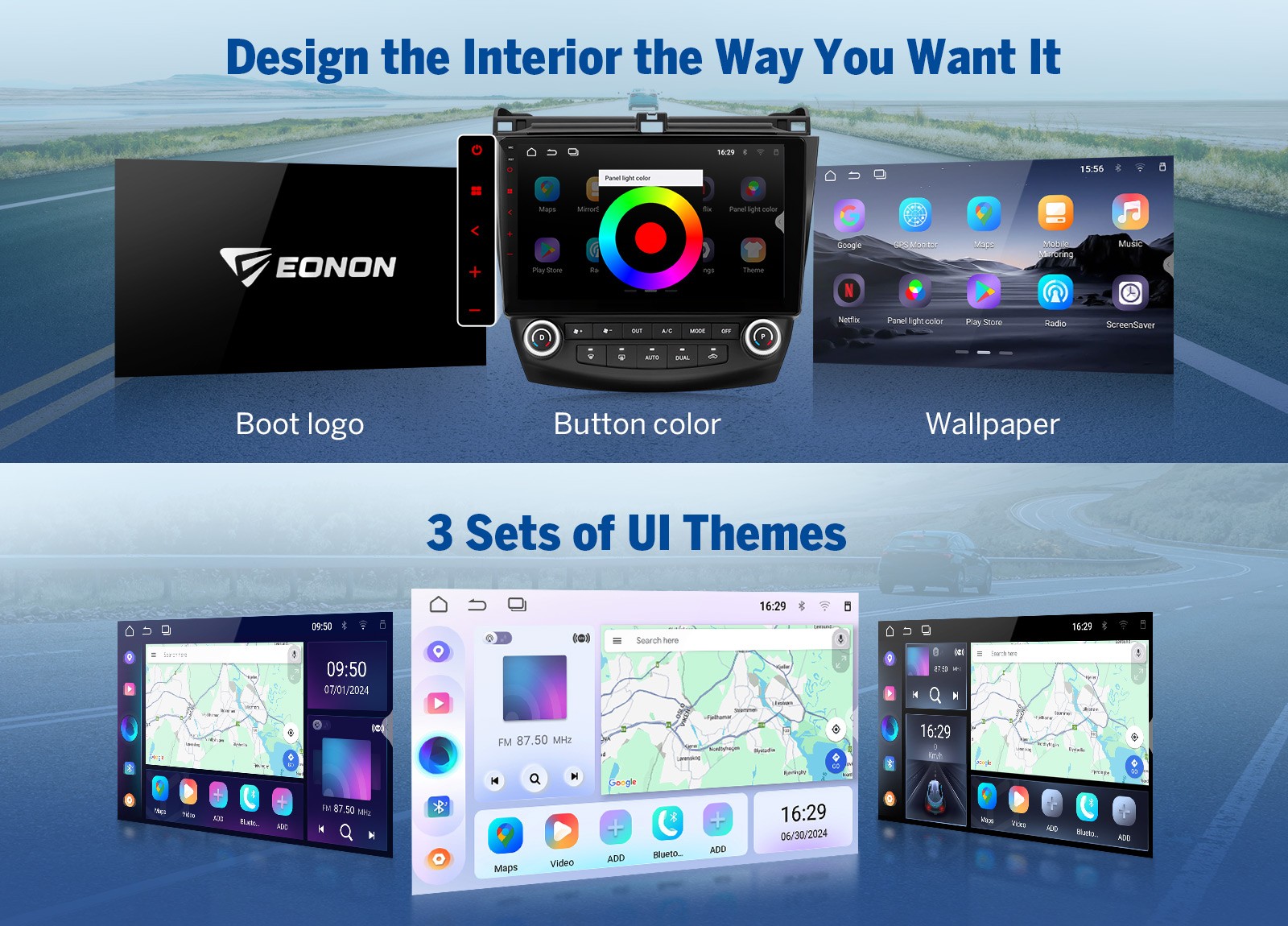 10.1″ Android Auto 4+64 CarPlay Car Radio Head Unit for 2003-2007 Accord Upgrade