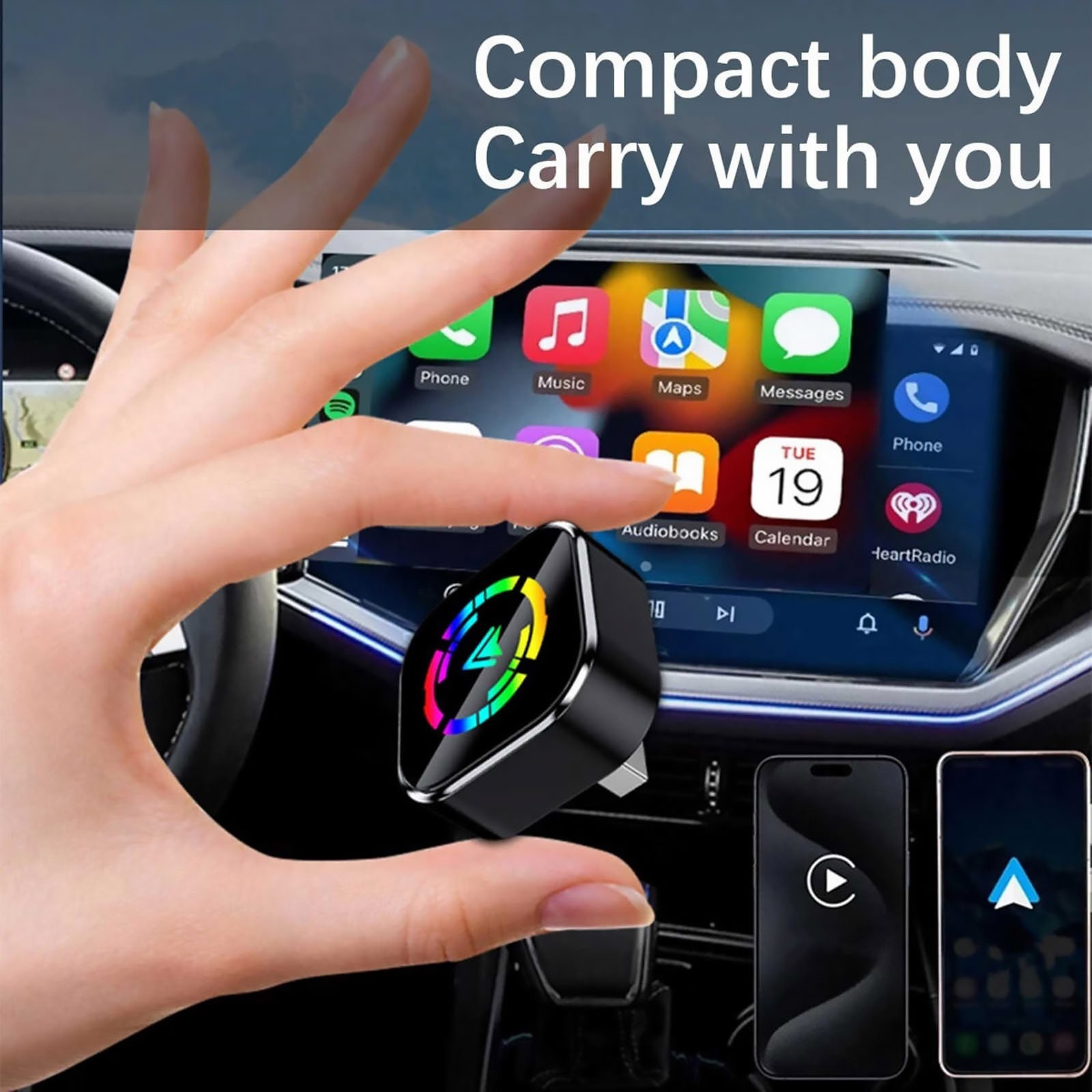 Wireless CarPlay Adapter USB Dongle Bluetooth 5.0 WiFi for iOS Android Auto Car