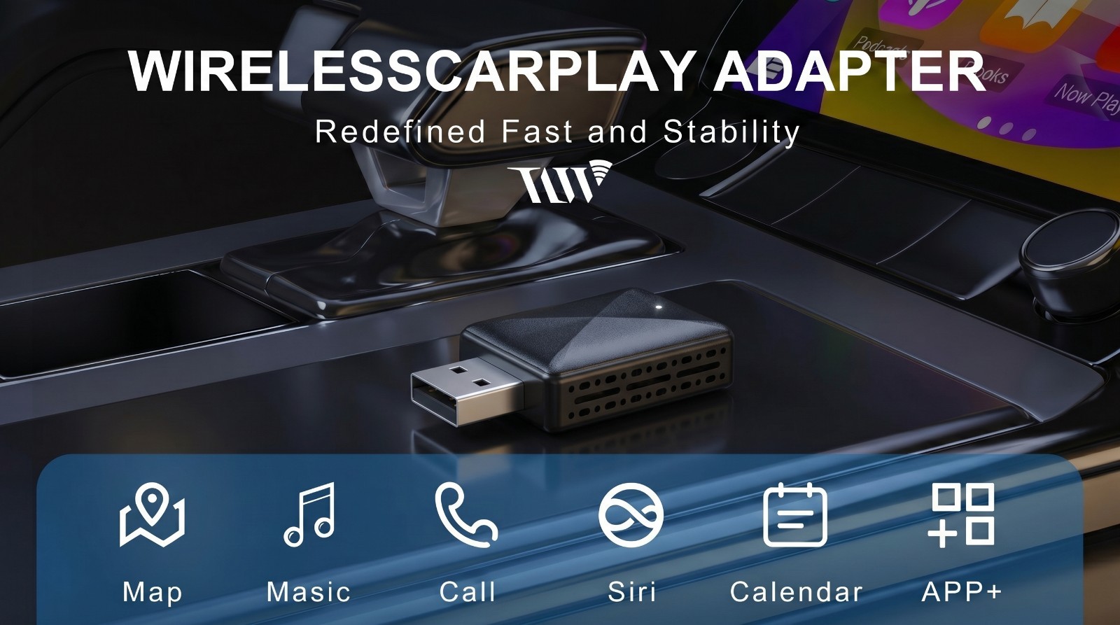 TrolinkTek Wireless CarPlay Adapter Plug&Play Fast Stable Connection for iPhone