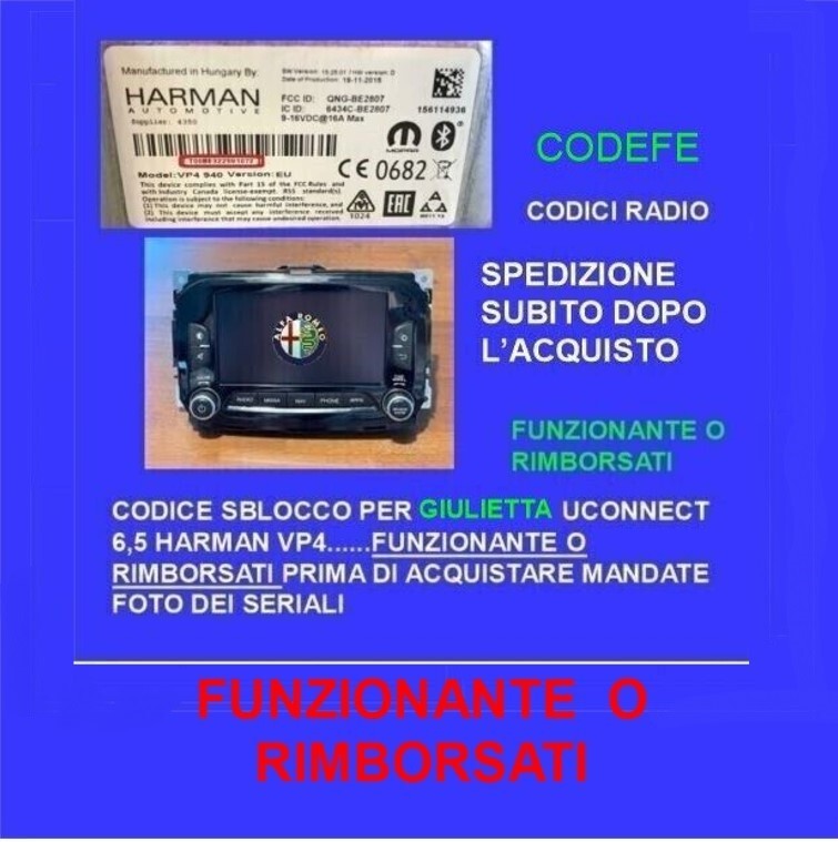 500 UCONNECT 6.5 VP4 CAR RADIO UNLOCK CODE QUEUE NOW