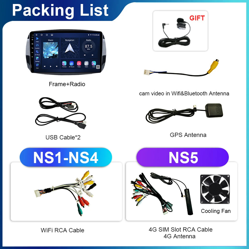 9′ Car Radio For Mercedes Benz Smart Fortwo 2016-2020 Video Stereo Carplay GPS