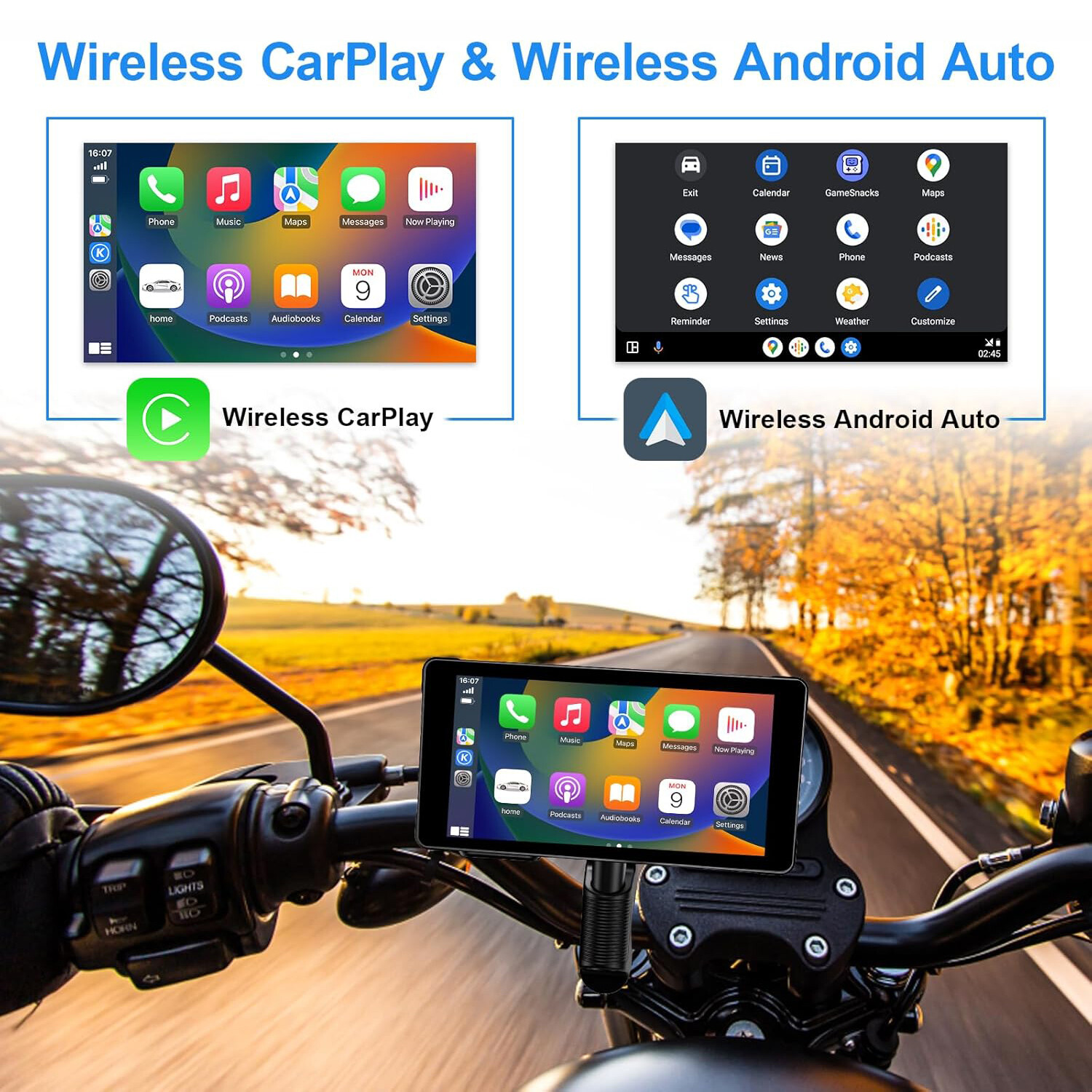 5.5″ Motorcycle Dashboard Touch Screen 1080P HD Motorcycle Camera For Motorbike
