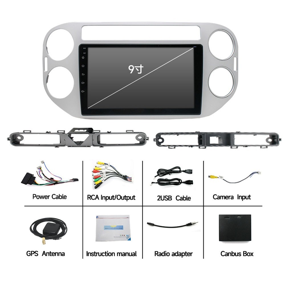 64GB For VW Tiguan 2009-2017 Car Stereo Apple CarPlay Android 15 Radio GPS Navi