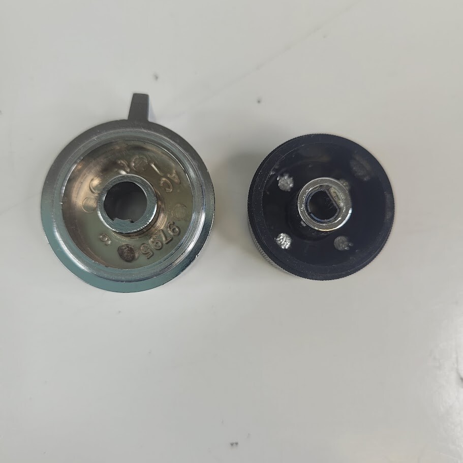 1988-1990 Cadillac Deville Radio Knobs Black Silver Single (1) OEM