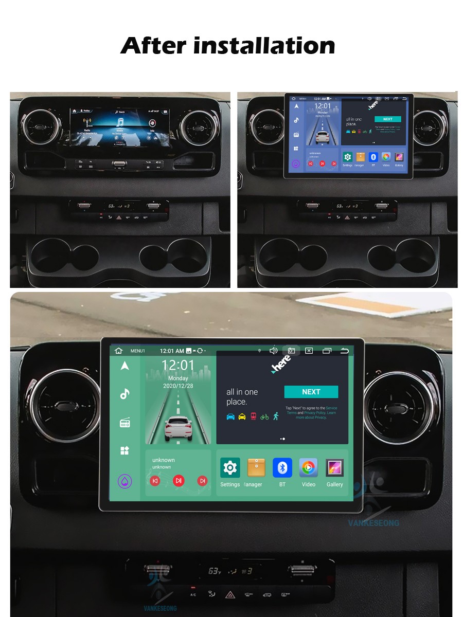 13.3″Screen For Mercedes-benz Sprinter Android GPS Navigation CarPlay Car Stereo