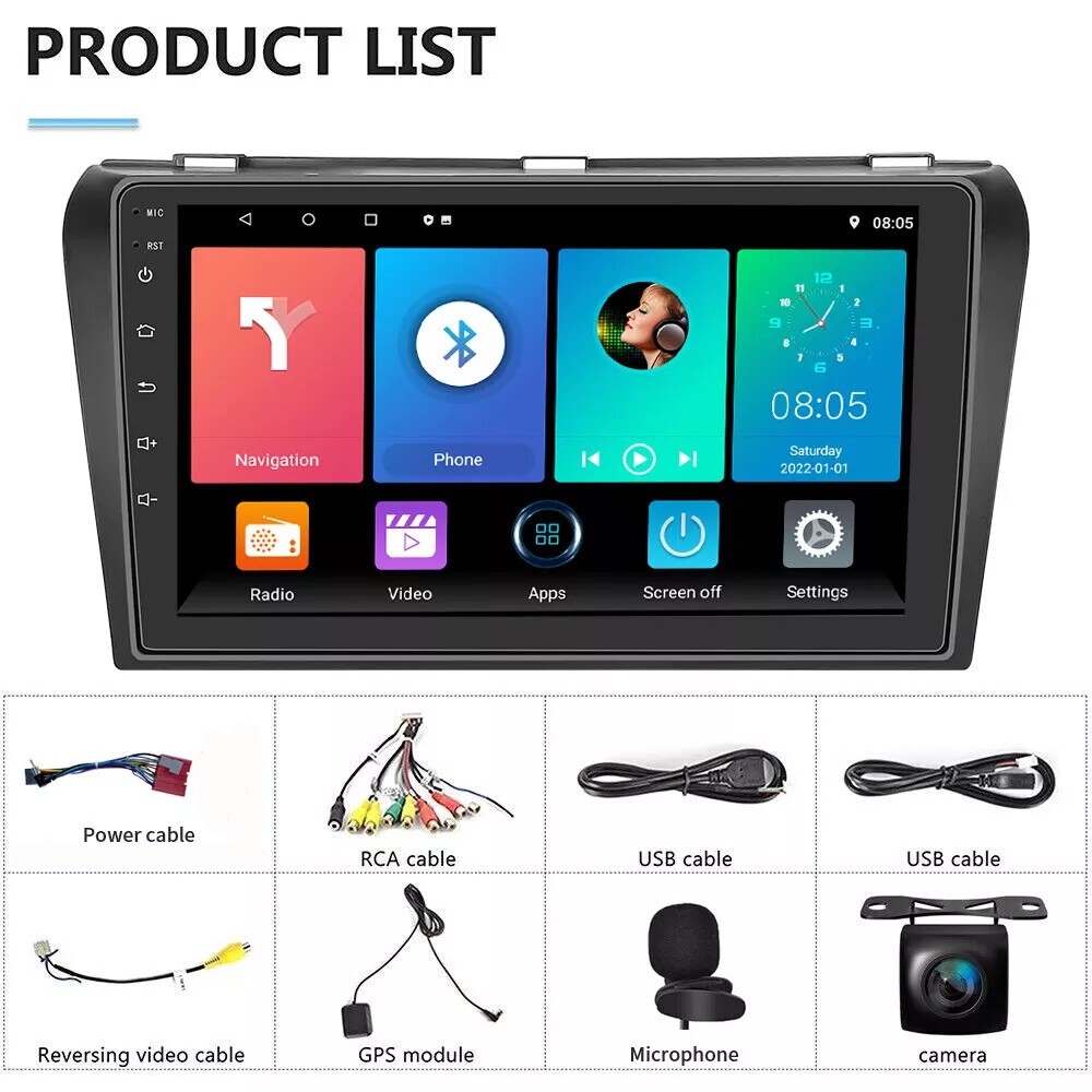 For Mazda 3 2004-2009 Carplay Android 15 Car Stereo Radio GPS Navi WIFI FM RDS