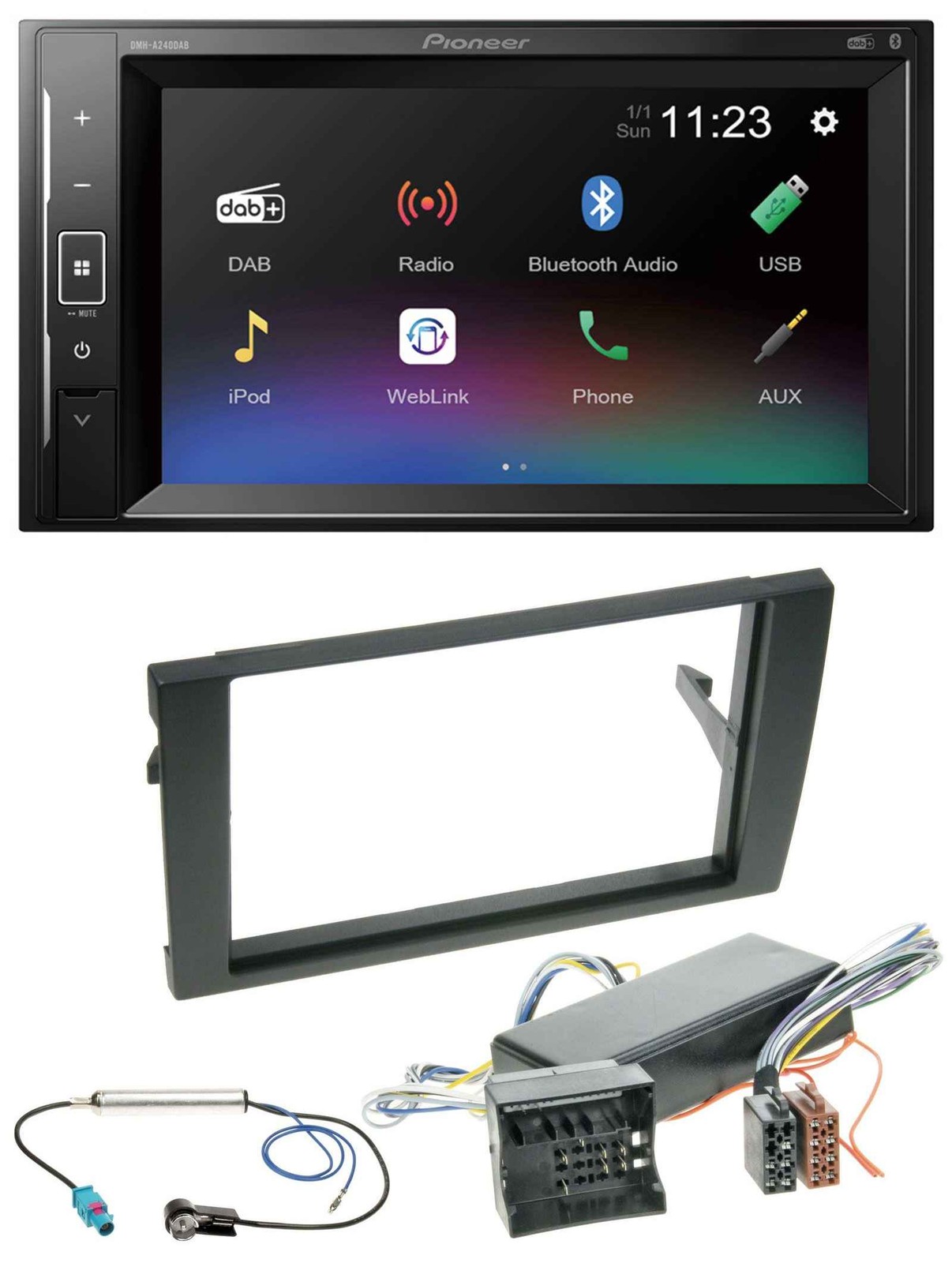 Pioneer DAB MP3 2DIN Bluetooth USB Car Stereo for Audi A4 04-08 B7 Bose Active System