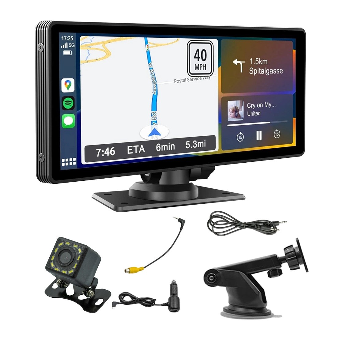 Car Wireless Carplay Stereo Radio Bluetooth Video Receiver with Dash Cam 10.26″