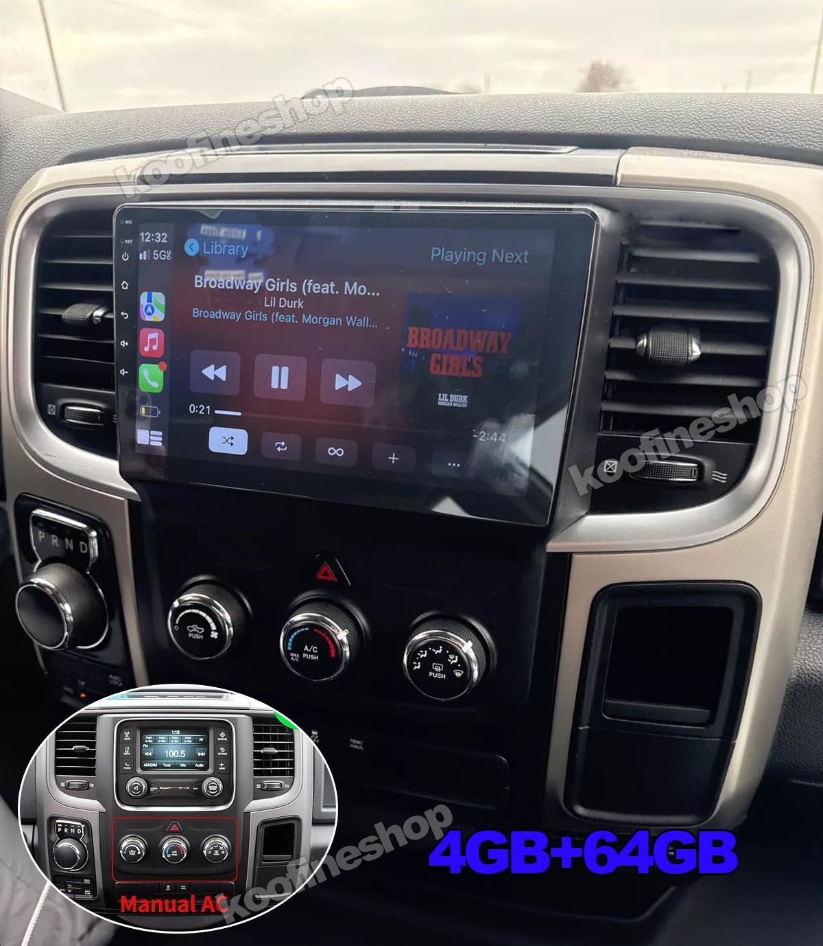 64G Android Carplay Radio Stereo For Dodge Ram 1500 2500 3500 2013-2018 GPS SWC