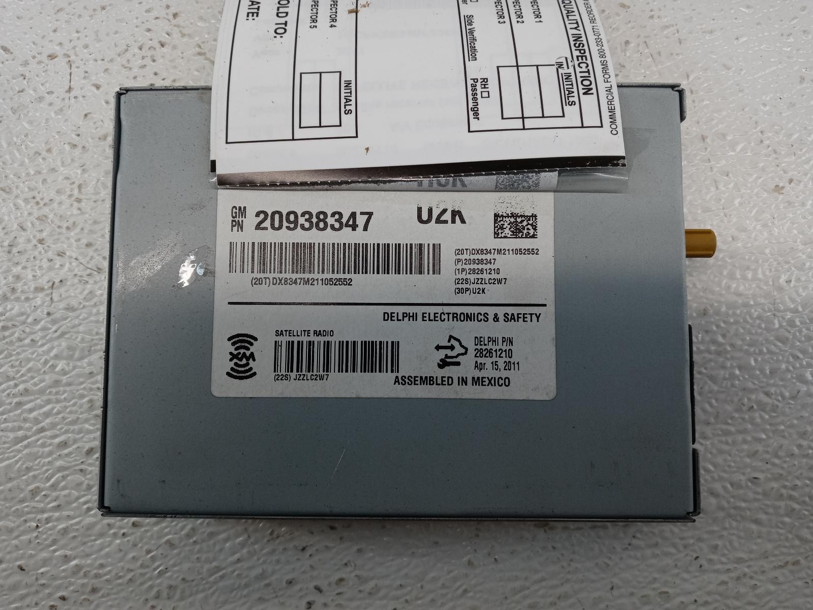 07-13 Chevy Silverdao 1500 Satellite Receiver OPT U2K **May Need Programming**