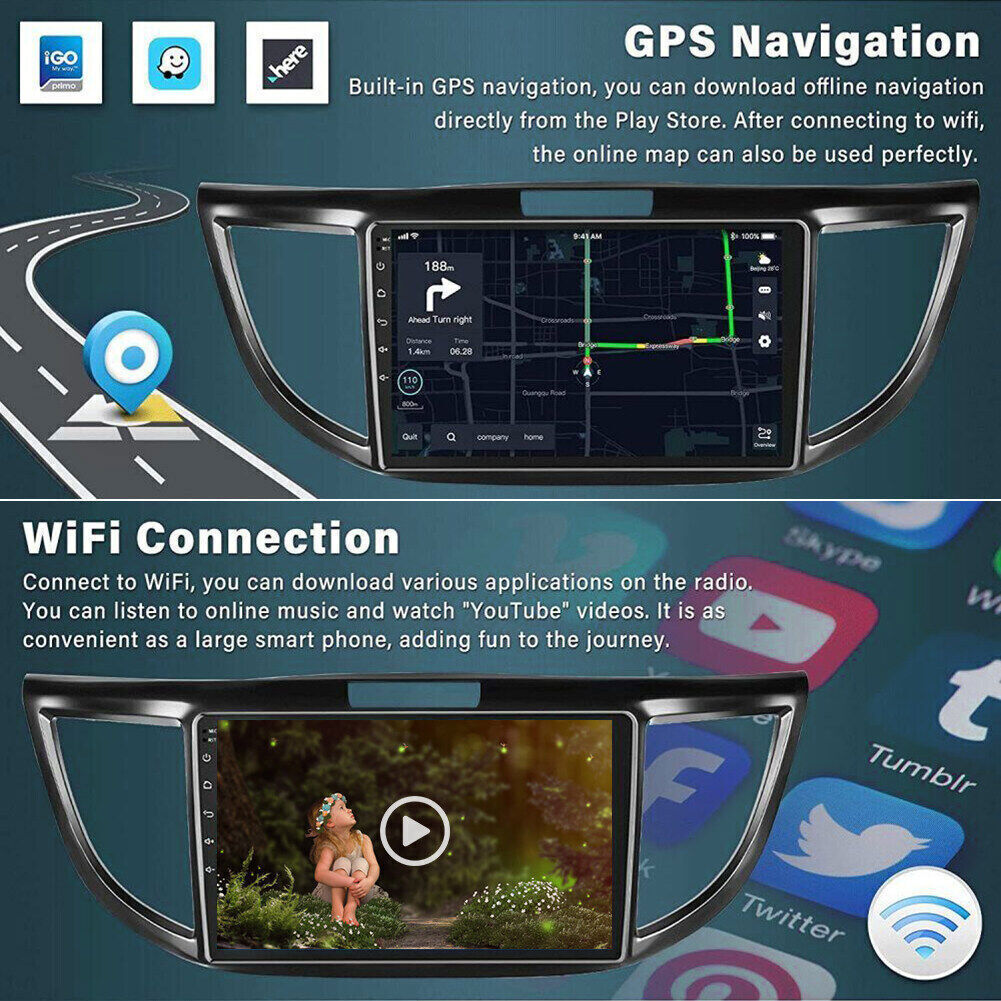 For 2012-2016 Honda CRV Apple Carplay Android 13 Car Stereo Radio GPS NAVI 10.1″