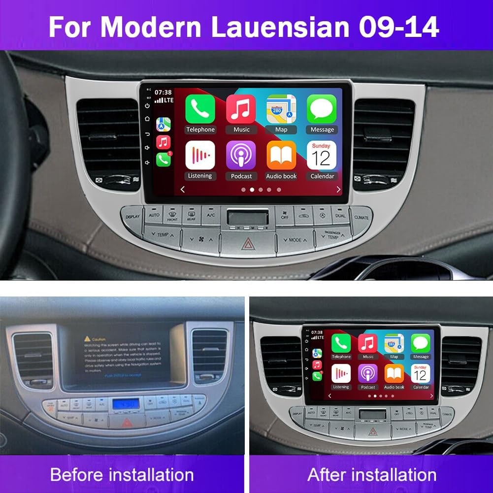 64GB Carplay Car Stereo Radio GPS WIFI For 2009-2014 Hyundai Genesis Sedan