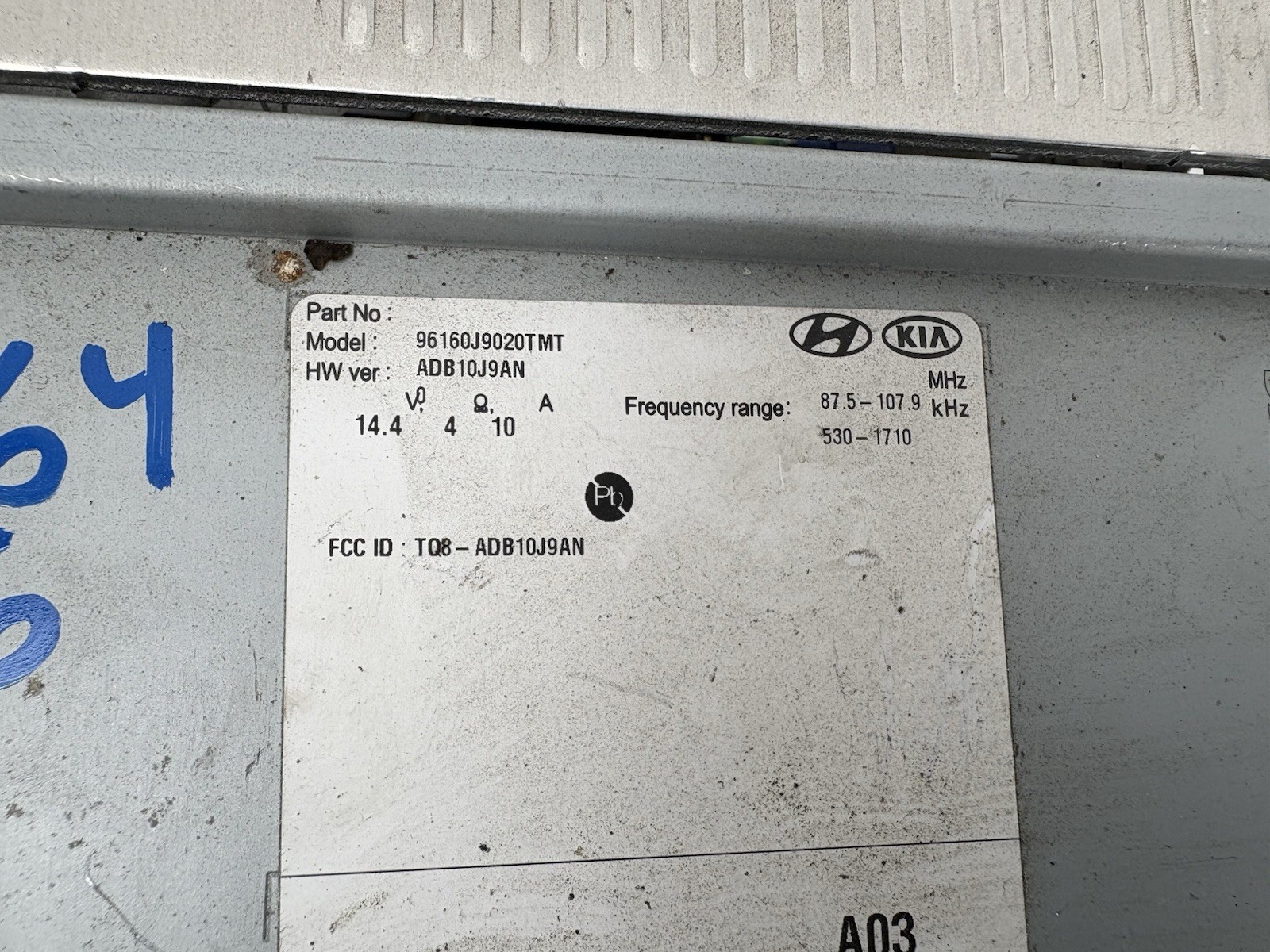 2019 2020 HYUNDAI KONA Radio RECEIVER AM FM DISPLAY SCREEN OEM 96160J9020TMT