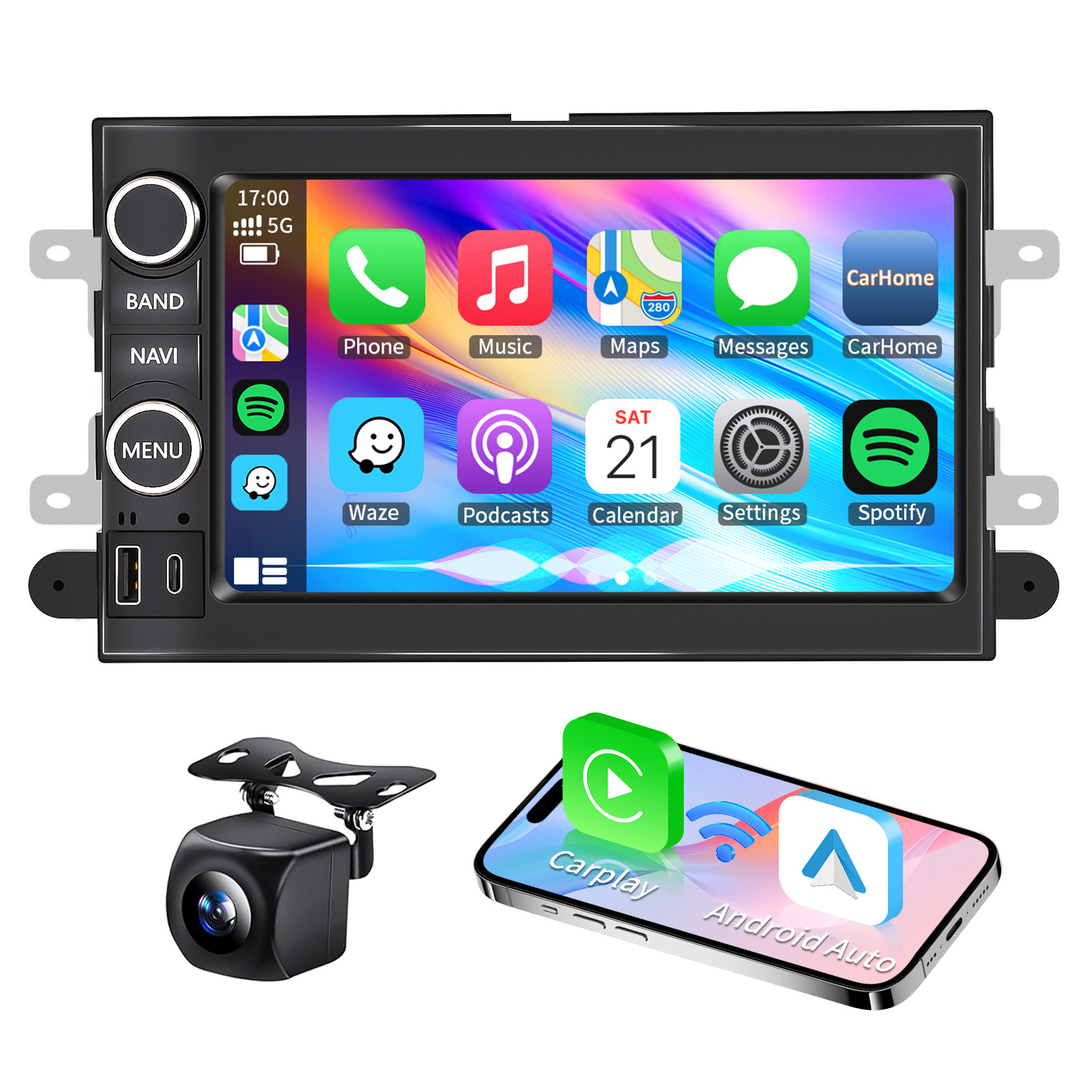 4G+64G APPLE CARPLAY CAR STEREO RADIO GPS NAVI FOR MERCURY Mountaineer 2006-2010