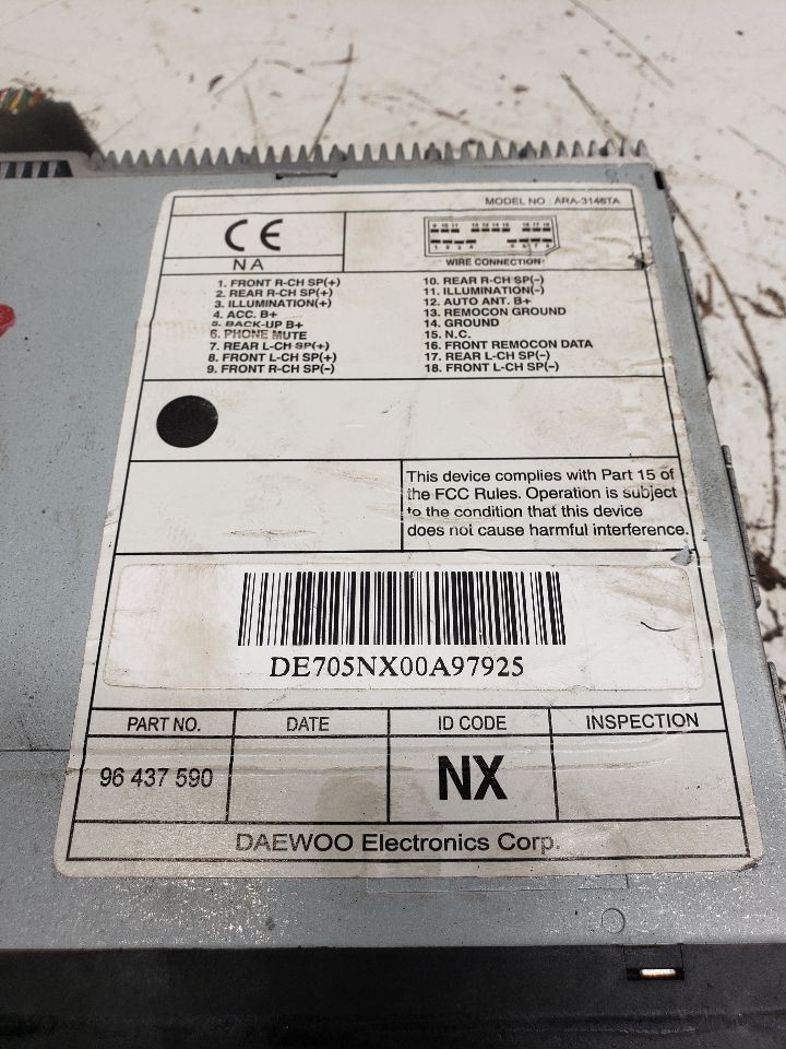 2004-2006 Chevrolet Aveo Radio 08 Stereo Receiver OEM 1365336