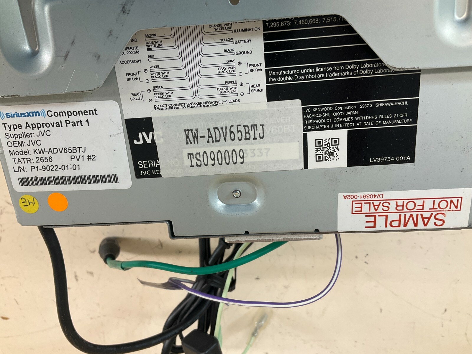 JVC KW-ADV65BTJ Receiver USB Bluetooth Touch Screen Z