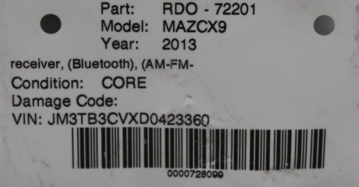 2013 MAZDA CX9 CX-9 AM/FM RADIO CD PLAYER RECEIVER NAVIGATION OEM