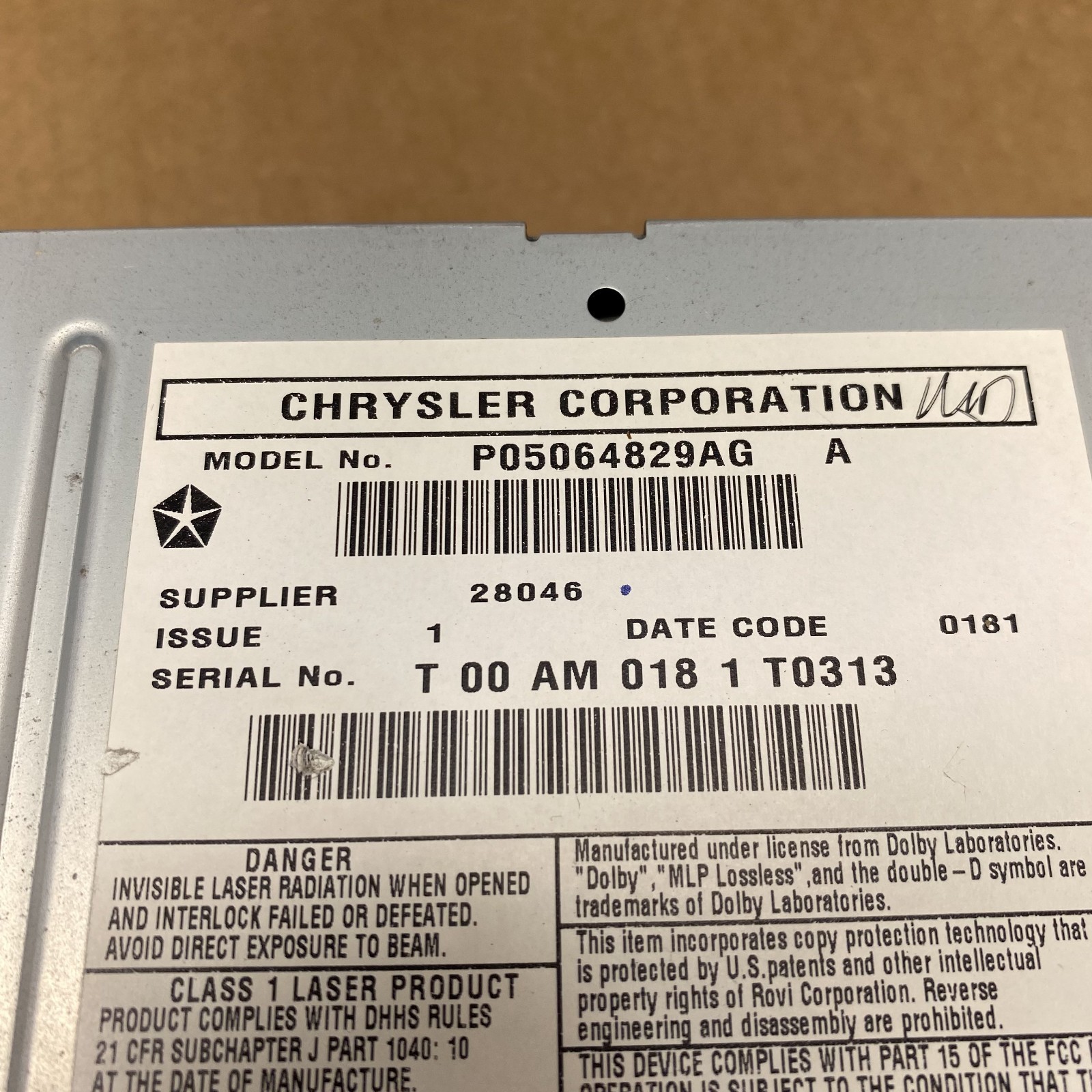 10-18 Chrysler Dodge RHB MgGig Navigation High Speed Radio P05064829AG