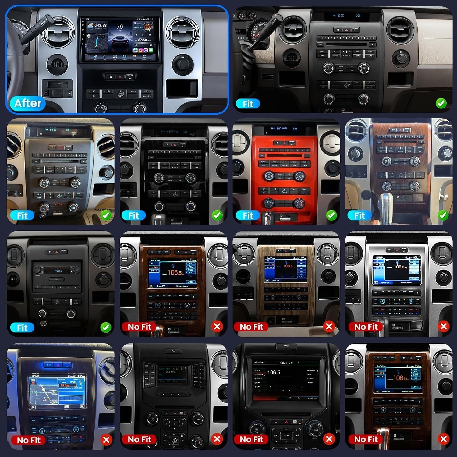 Car Radio Stereo Carplay For 2009-2014 Ford F-150 Media FM