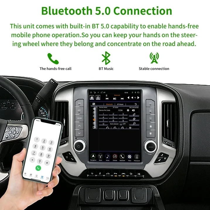 For Chevrolet Silverado GMC Sierra 2014-2018 12.1″ Android Navi Car Stereo Radio