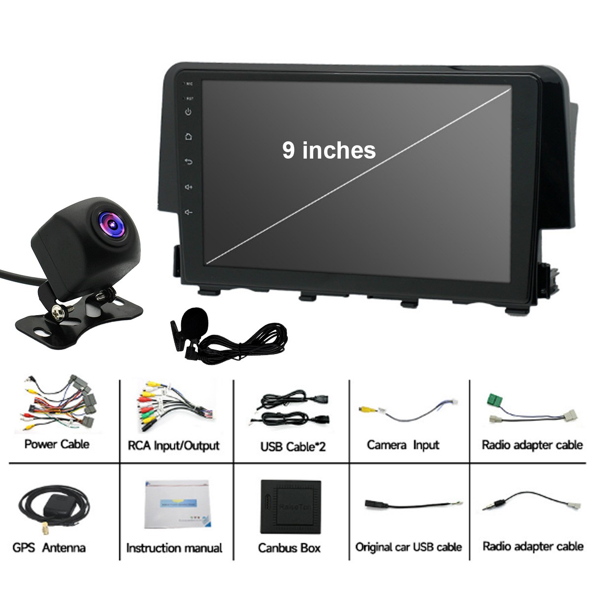 8CORE Car Stereo Radio For Honda Civic 2016-2020 Android 15 GPS Nav Carplay 64GB