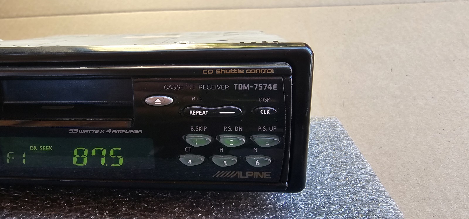 Vintage Alpine TDM-7574E Single Din Audio Car Stereo Cassette Radio Head Unit