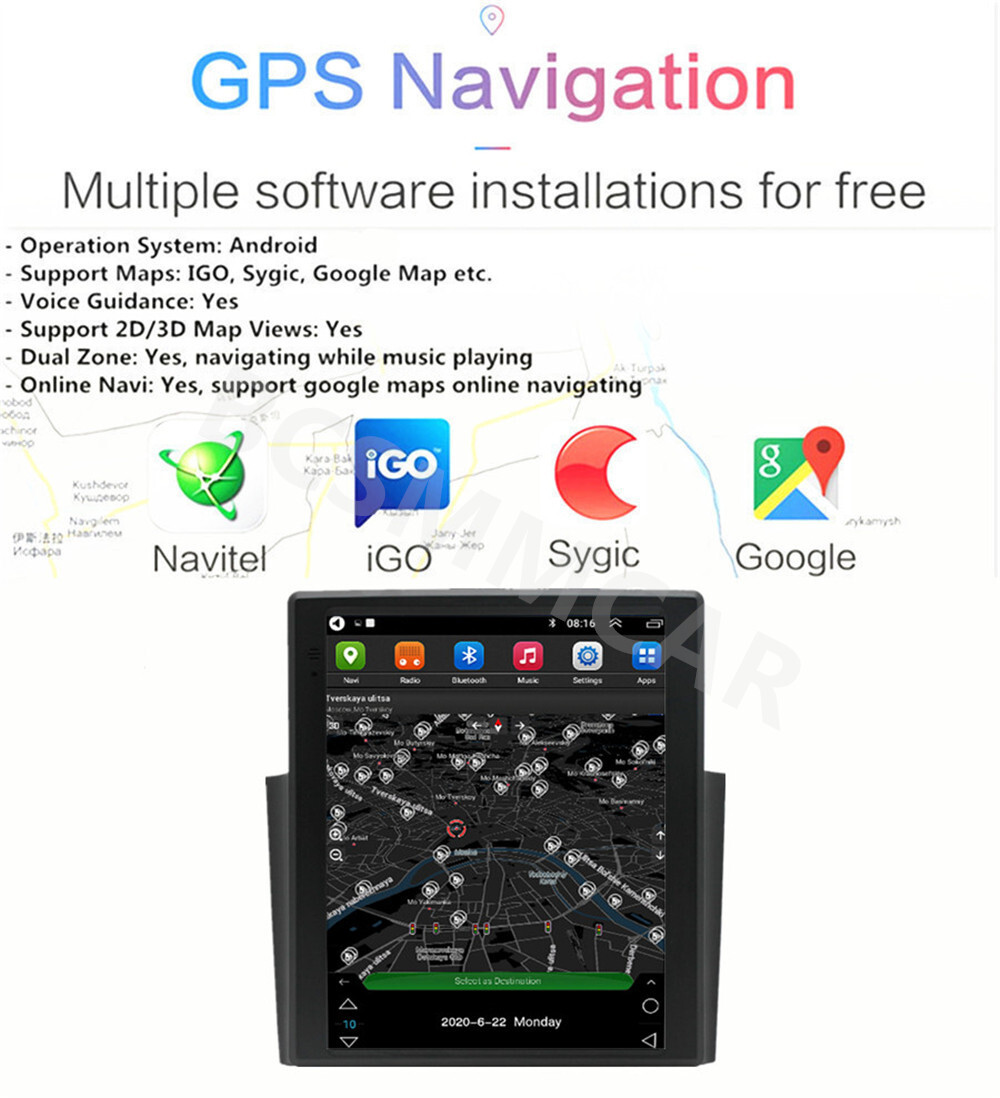 Bluetooth Car Stereo Radio MP5 Player Touch Screen FM WiFi GPS Navi Mirror Link