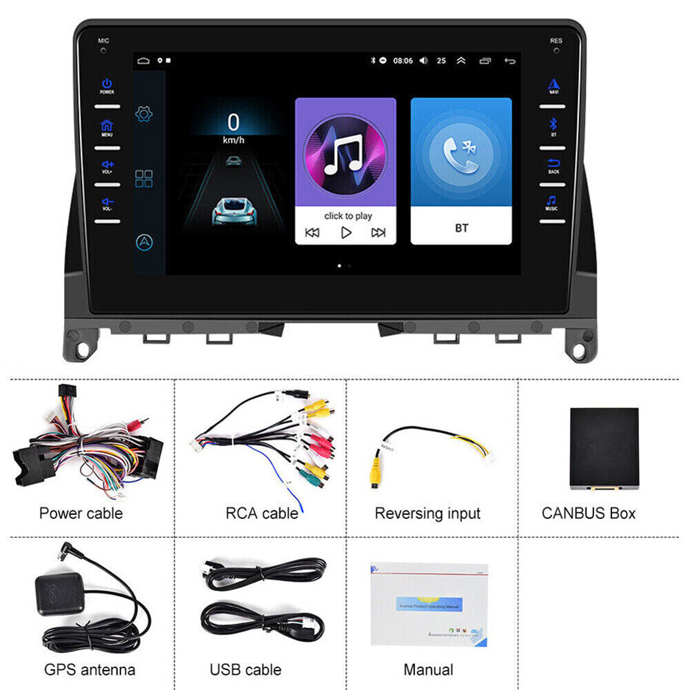 Android 12 Car Radio GPS Navi Head Unit For Mercedes Benz C-Class W204 2006-2011