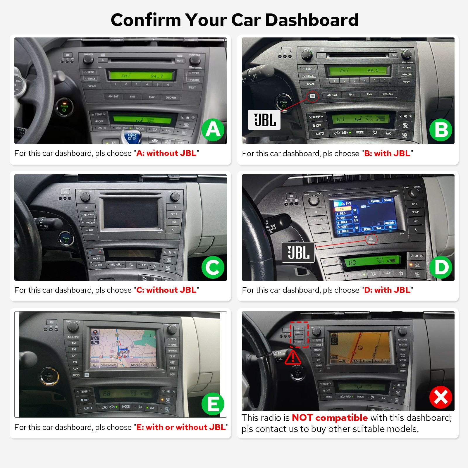 10.4 inch QLED CarPlay Android 13 Car Stereo GPS Navi For Toyota Prius 2010-2015